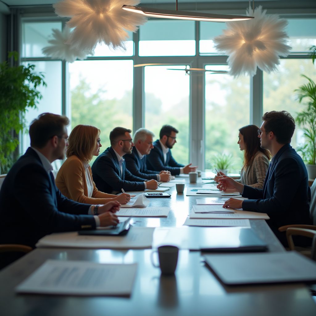 Equipo en reunión de planificación